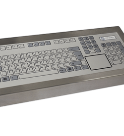 128P Key Industrial Keyboard with Touchpad Cased Front