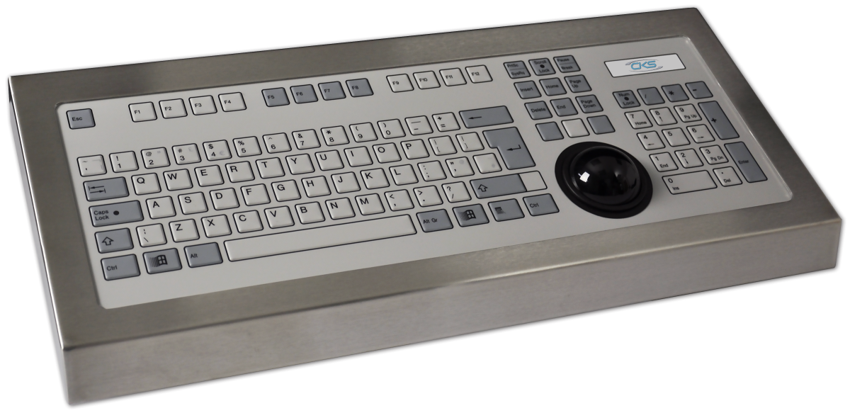 128 Key Rugged Industrial Keyboard with Trackerball - CKS Global ...