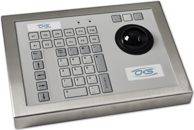 42T Key Industrial Keyboard with Trackerball Cased Front