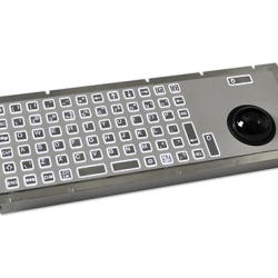 72T Key Industrial Keyboard with Trackerball Flush Mount Front