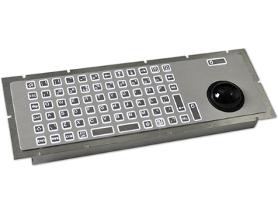 72T Key Industrial Keyboard with Trackerball Flush Mount Front