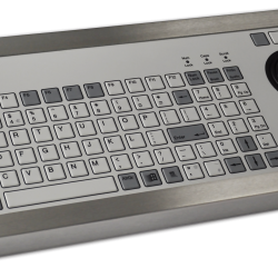96T Key Industrial Keyboard with Trackerball Cased Front