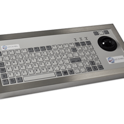 96T Key Industrial Keyboard with Trackerball Cased Front
