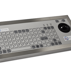 96T Key Industrial Keyboard with Trackerball Cased Front